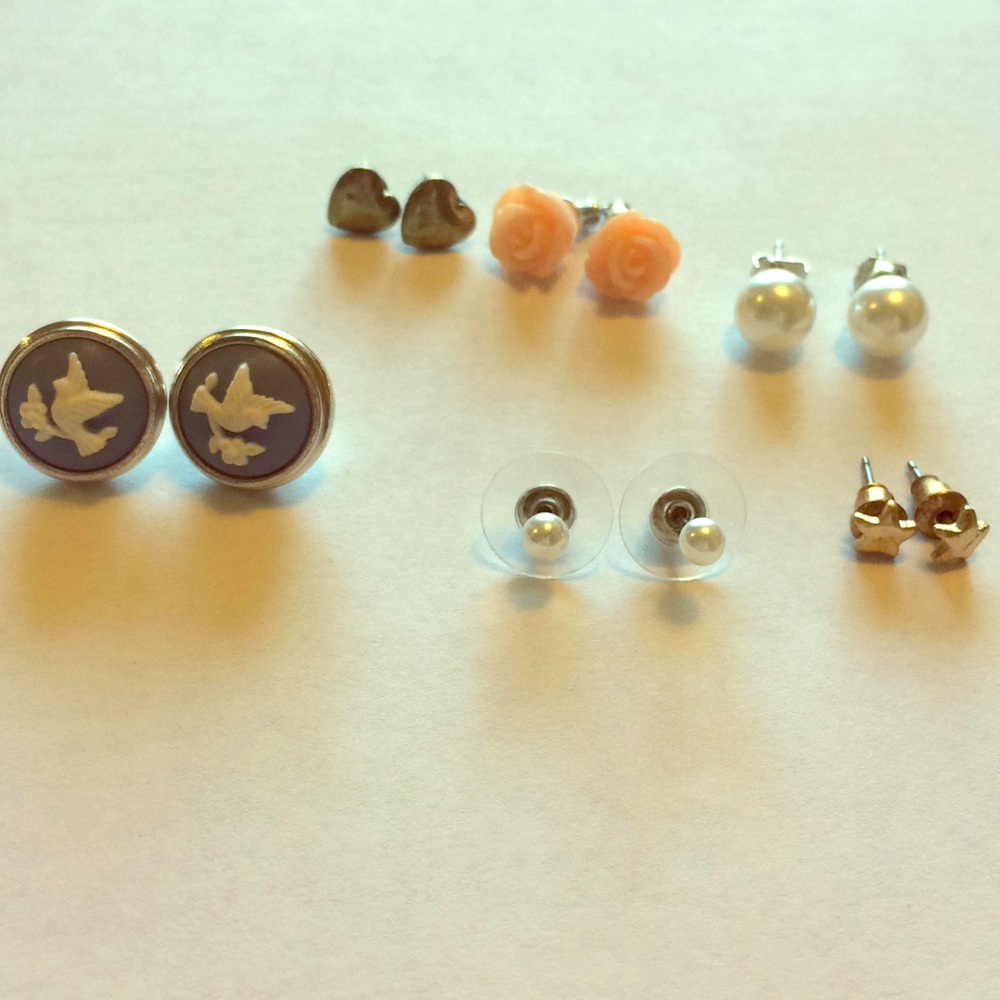 Set of 6 Stud Earrings